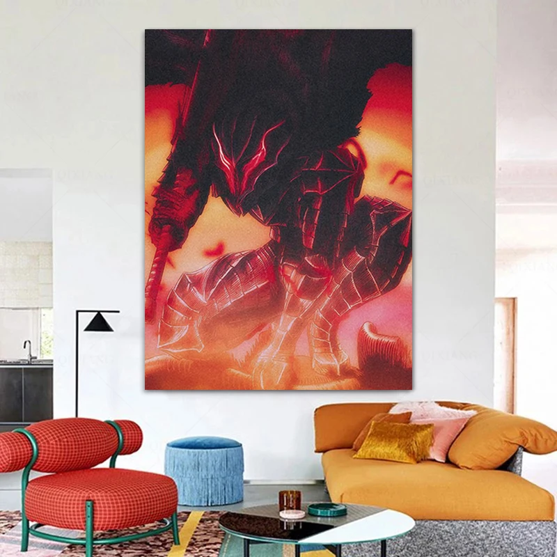 

Guts Berserk Anime Decoration Prints Home Decor Canvas Dorm Living Room Bedroom Painting Wall Art Poster