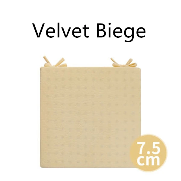 Velvet Biege 7.5cm PurenLatex 40*40/45*45 Таиланд натуральный латекс сиденье Подушка стул бедра Ортопедическая подушка сиденье латексные коврики защита от копчика - Цвет: Velvet Biege 7.5cm