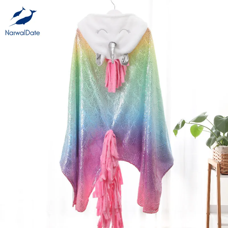 

Confort Unicornio Flannel Gilding Printing Gold Stamping Hooded Blanket Camo Fabric Fleece Blankets Vs Pink Fairy Tale Anime