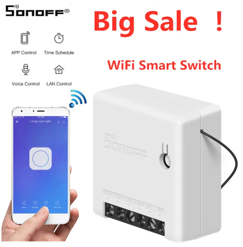 Умный мини переключатель Sonoff с поддержкой Wi Fi|Модули для умного дома| |