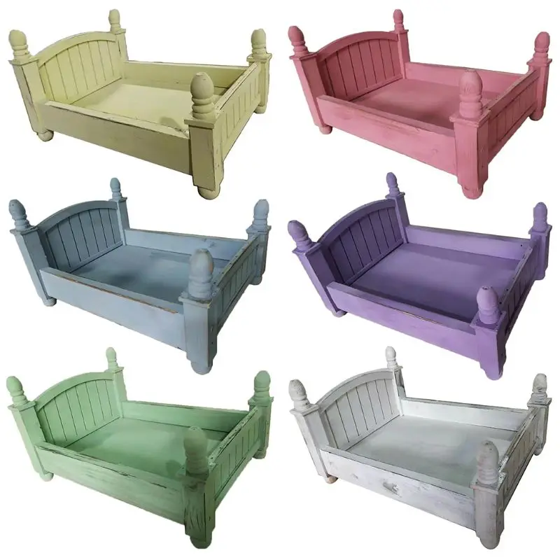Деревянная кровать для новорожденных реквизит фотосъемки Фотофон аксессуары K1MA
