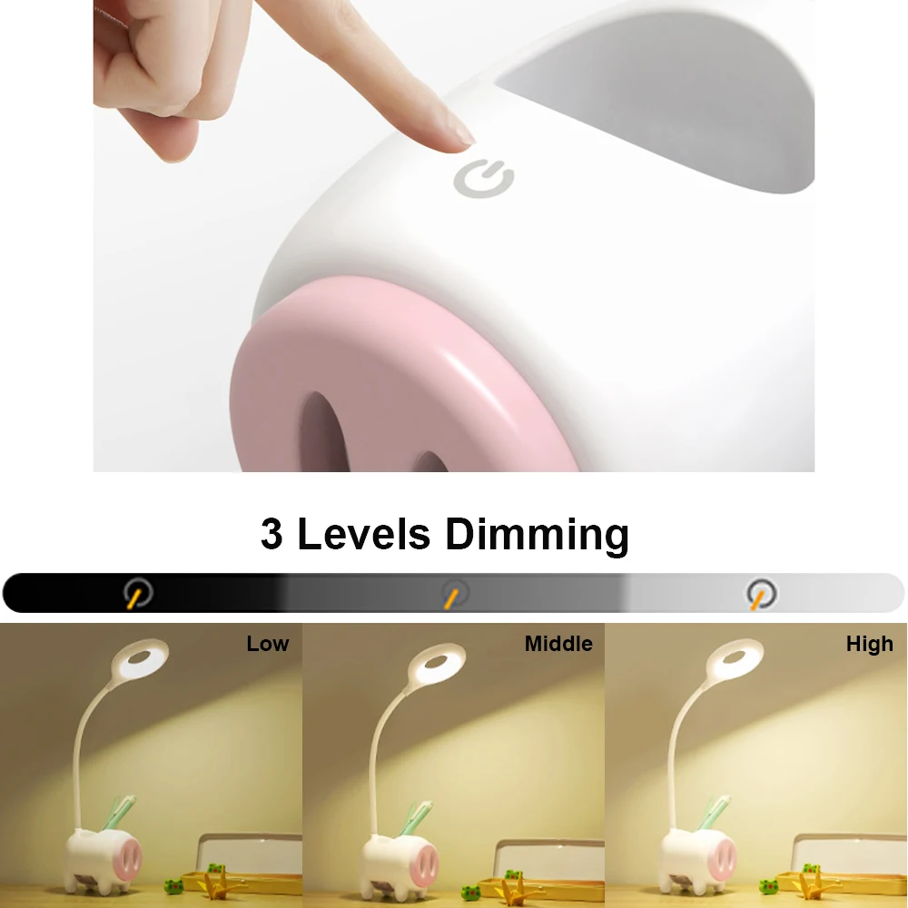 Светодиодный перьевой светильник в форме свиньи настольная лампа 1200 мАч с