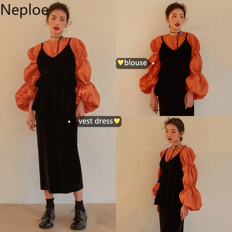 Шикарная плиссированная блузка Neploe с круглым вырезом и длинными
