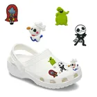 Подвески из ПВХ в виде Джека Салли, 40-100 шт., Мультяшные аксессуары для обуви, украшения для сабо, сандалий, Хэллоуина, рождественский подарок