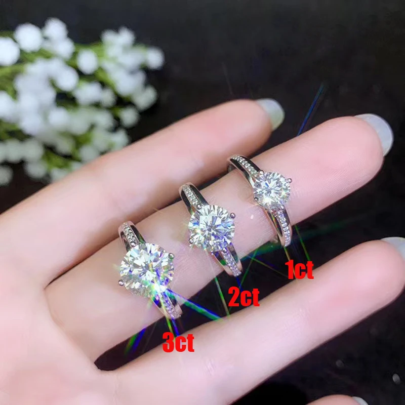 CoLife ювелирные изделия Цветок обручальное кольцо 1ct 2ct 3ct D Цвет муассанит 925