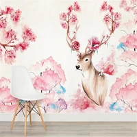 mlofi custom large wallpaper wallpaper deer goddess background wall painting under cherry tree