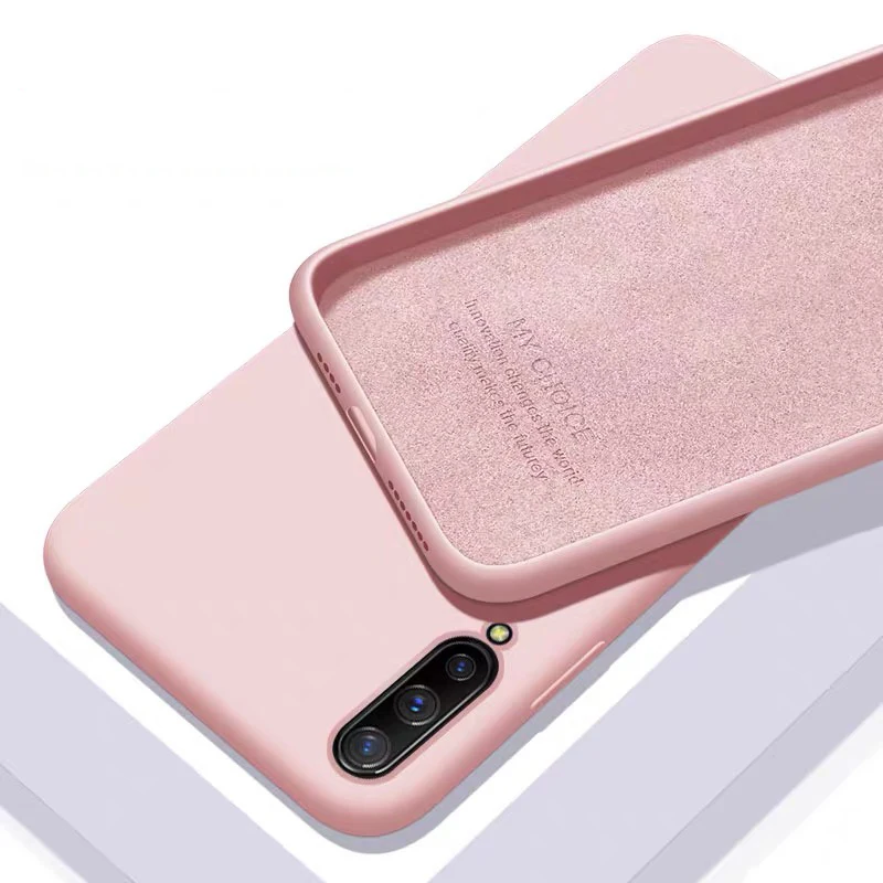 Pink Жидкий силиконовый чехол для samsung Galaxy A10 A20 A30 A50 A40 A70, мягкий силиконовый чехол на заднюю панель для samsung M10 M20 M30 - Цвет: Pink