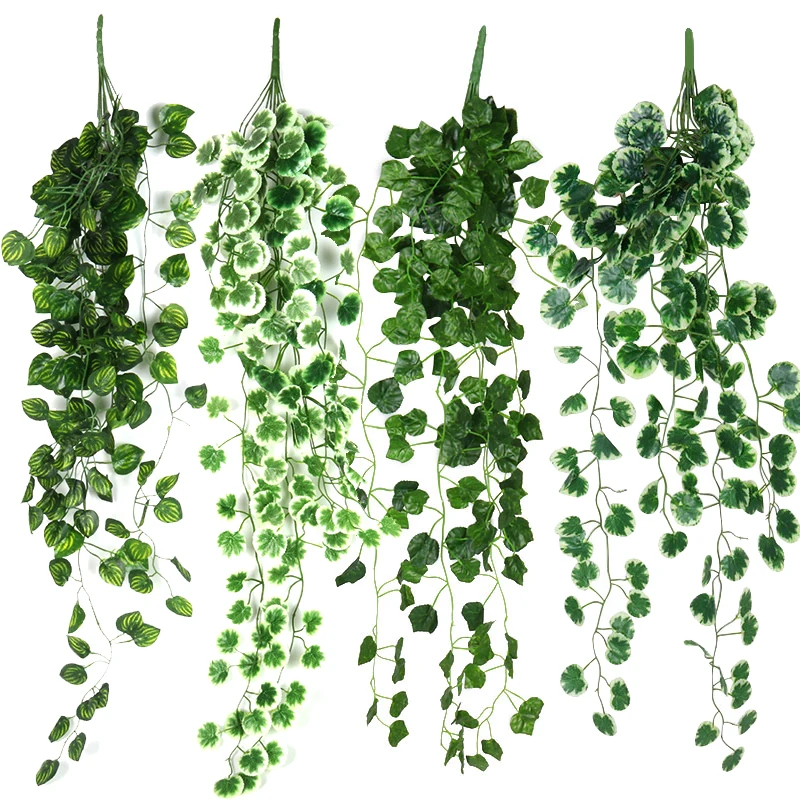 

CYUAN Artificial Plants Ivy Leaf Garland Fake Foliage Home Garden Wall Hanging Vine Leaves Branches Green Plant Wedding Decor
