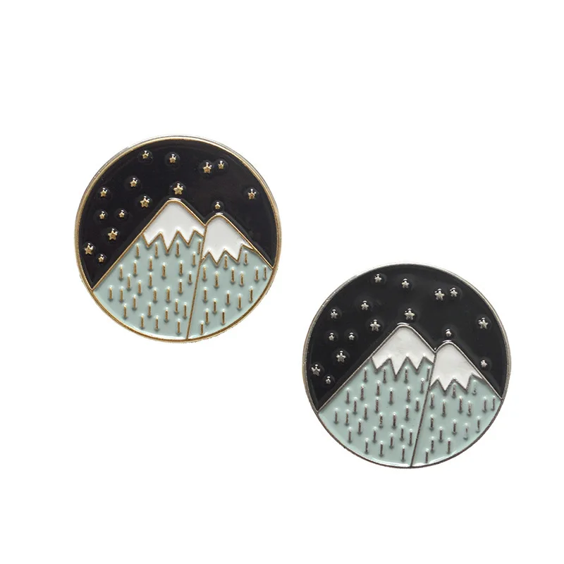 Изысканная круглая горная брошь Nightscape оптовая продажа Студенческая украшение
