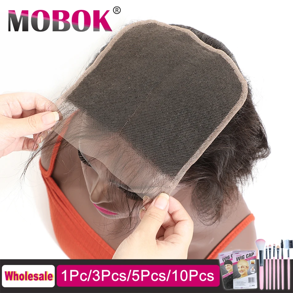 Волосы Remy mobow 5x5 объемные волнистые кружевные с закрытыми волосами натуральные
