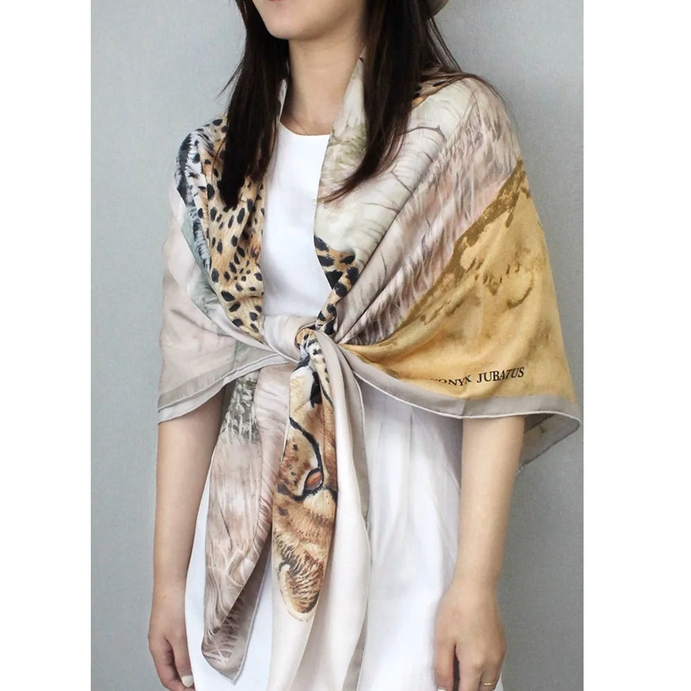 Extra Large Square 100% Silk Scarf Shawl Women Luxury Silk Scarves Wraps Cape 132*132cm