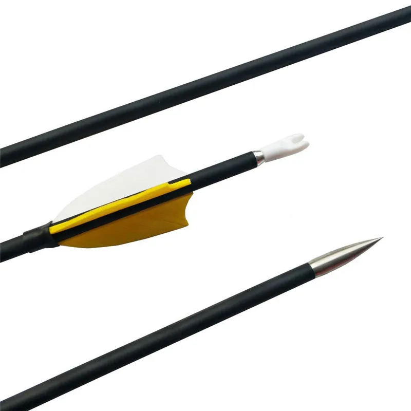 Kaufen 12 Stücke 31 Zoll Bogenschießen Carbon Pfeil Composite-Carbon Mit Pfeil Köcher Wirbelsäule 1000 Verbindung/Recurve Bogen Jagd Zubehör