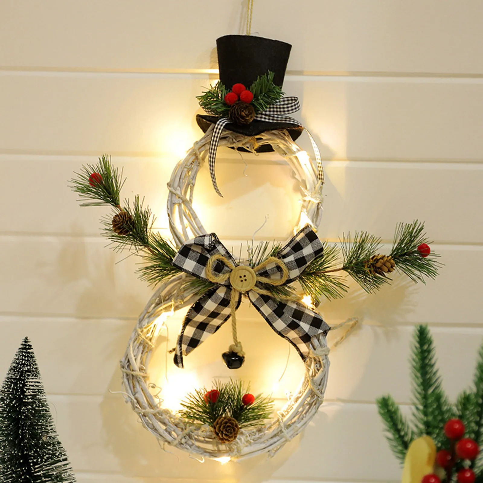 

Рождественская лоза, круг с подсветкой, Рождественская гирлянда, Рождественская елка, украшение для дома, подвеска, украшение для дома, аксе...