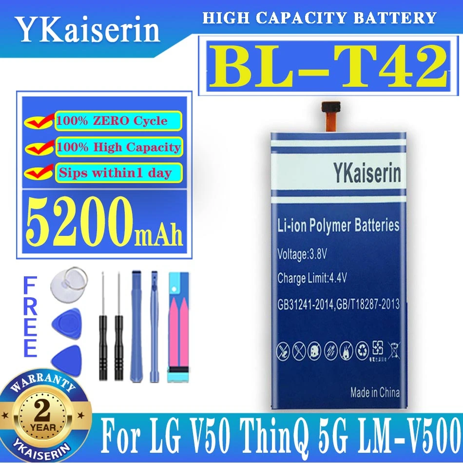 Аккумулятор 5200 мАч BL-T42 для LG V50 ThinQ 5G V500N V500EM v500xm высокое качество LM-V500 | Мобильные