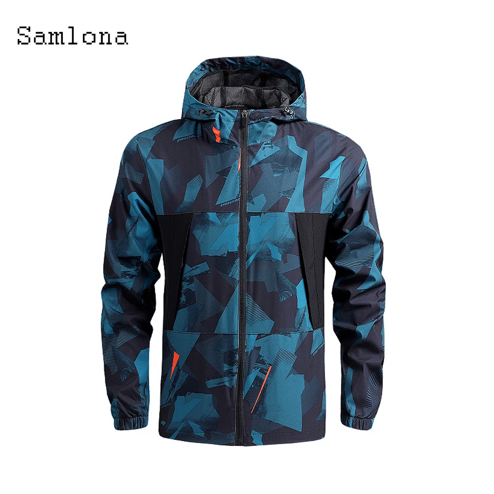 

Plus Size 5XL Mens Fashion Camo Tops Long Sleeve Lightweight Jackets Zipper Coats Mens Outdoor Slim Casual Hoodies Outerwear