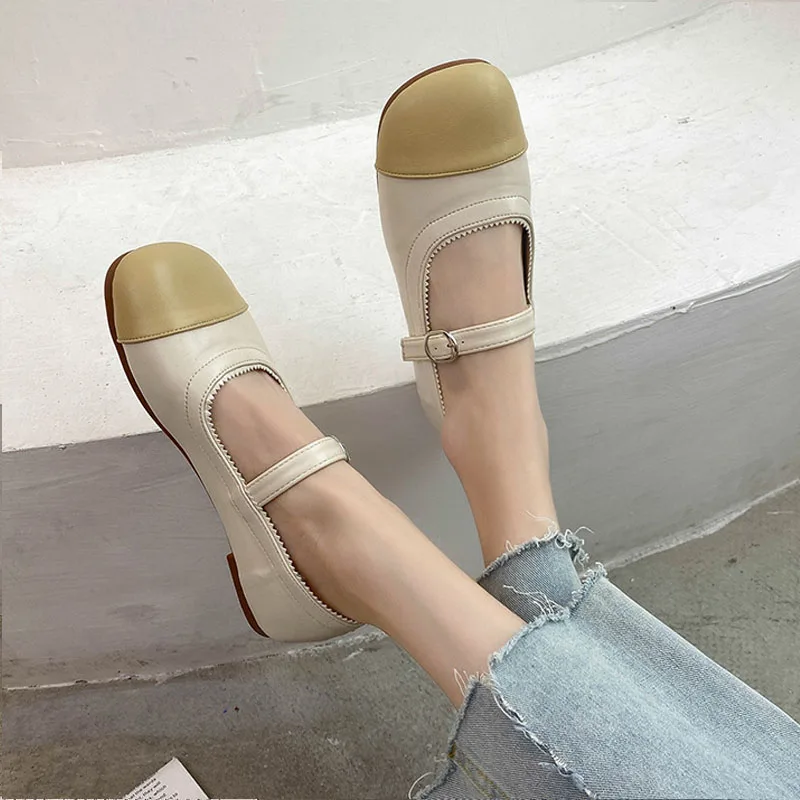 Gioio English style leather shoes lady loafer flat loafer Spring and Autumn 2021 Women's Causal muller single shoe