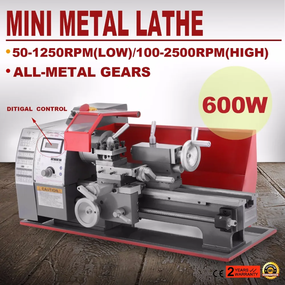 

VEVOR Metal Mini Turning Lathe Machine 600W Motorized Metalworking lathe machine mini metal