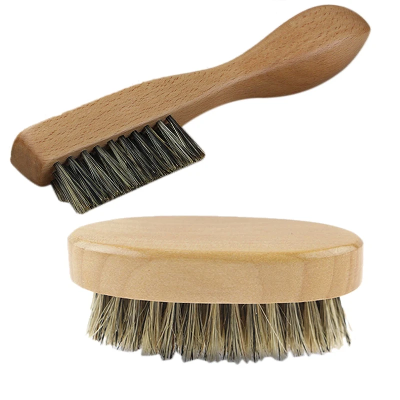 2 шт. натуральная щетина кабана щетка для бороды мужчин бамбуковая Массажная