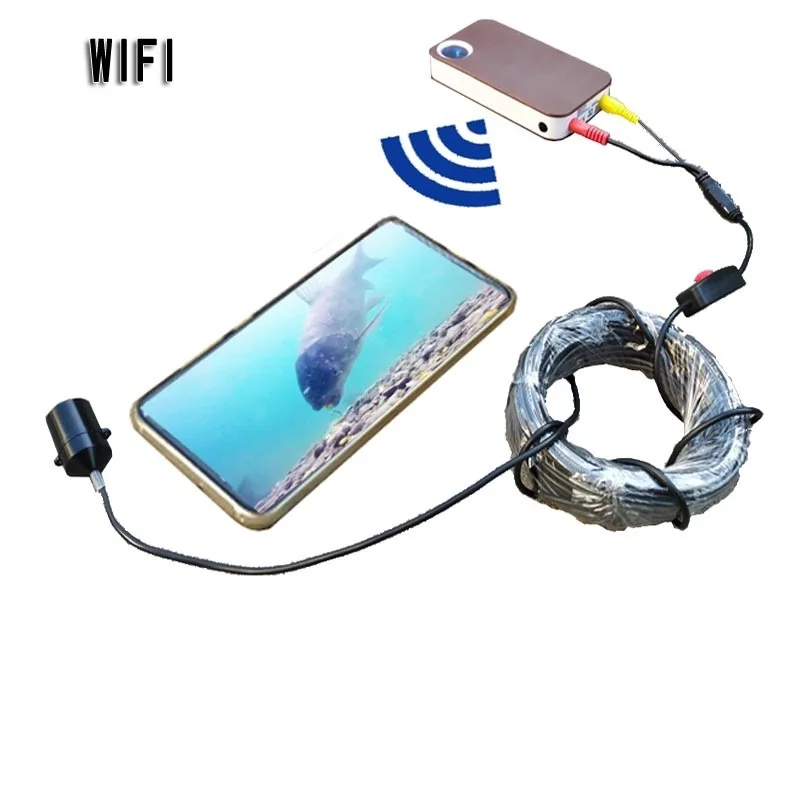 Дешево Подводная камера для рыбалки HD, инфракрасная камера для подводной рыбалки с функцией ночного видения, Wi-Fi