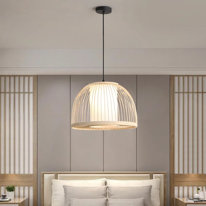 

Bamboo Pendant Light Modern Chinese Style E27 Hanglamp for Bedroom Living Room Dining Room Loft Decor LED Pendant Lights Fixture