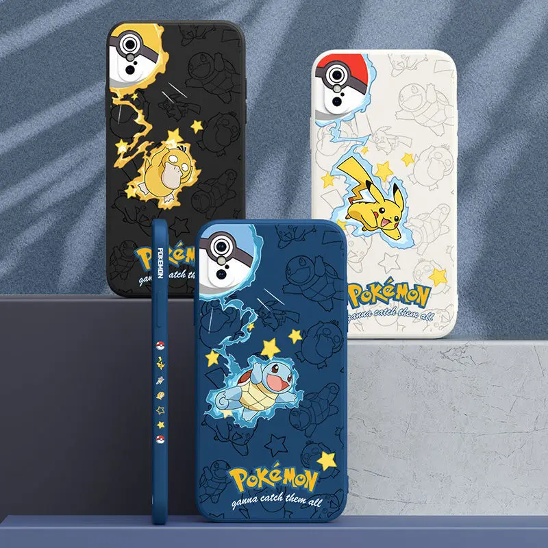 Новый чехол для телефона Pokemon Pikachu мультяшный силиконовый 12 11 Pro Max Mini XR XS 7/8 SE Plus HUAWEI