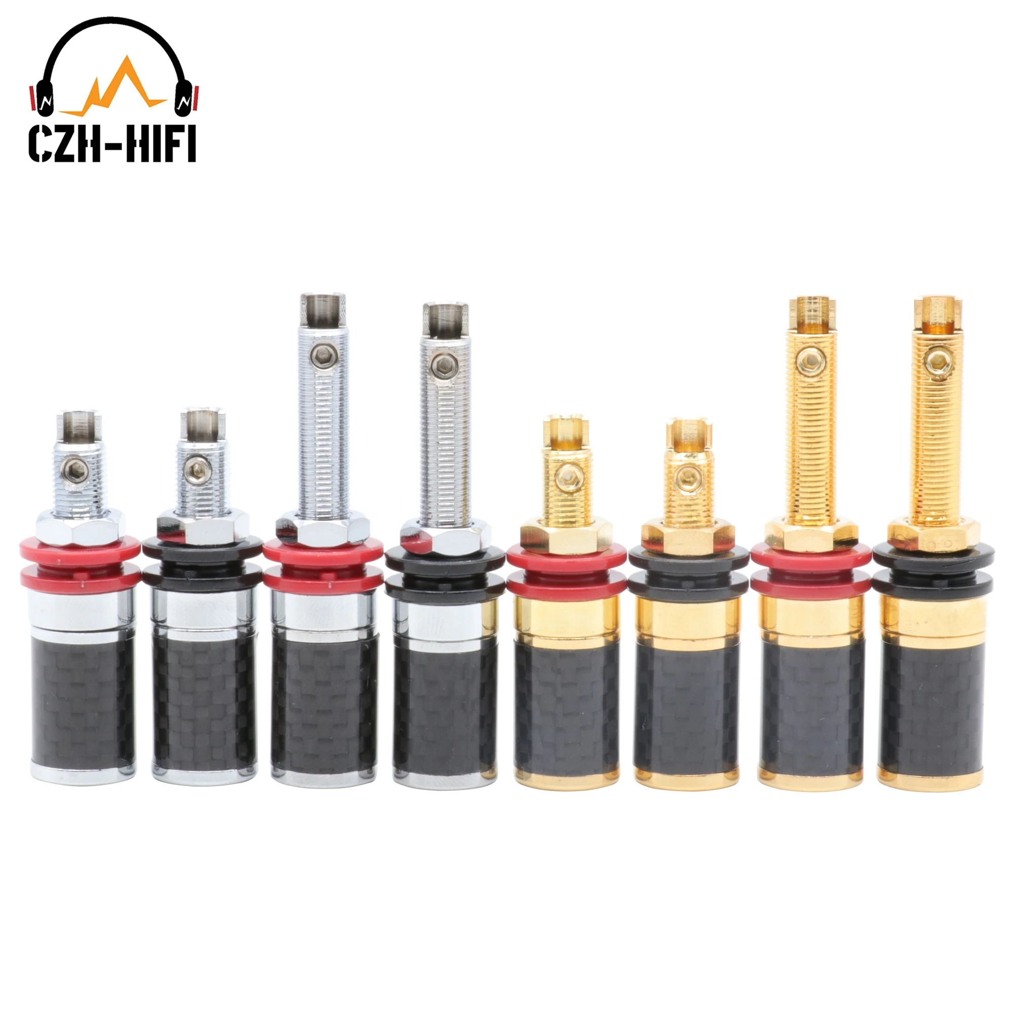 

4pcs Copper Speaker Terminal Binding Post Audio Amplifier Banana Plug Jack Socket Connector HiFi DIY Gold Plated Rhodium Plated