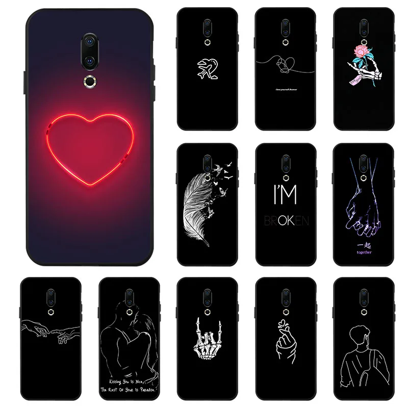 Для Meizu 16 Plus 3D сделай сам черный окрашенный чехол силиконовый мягкий TPU для