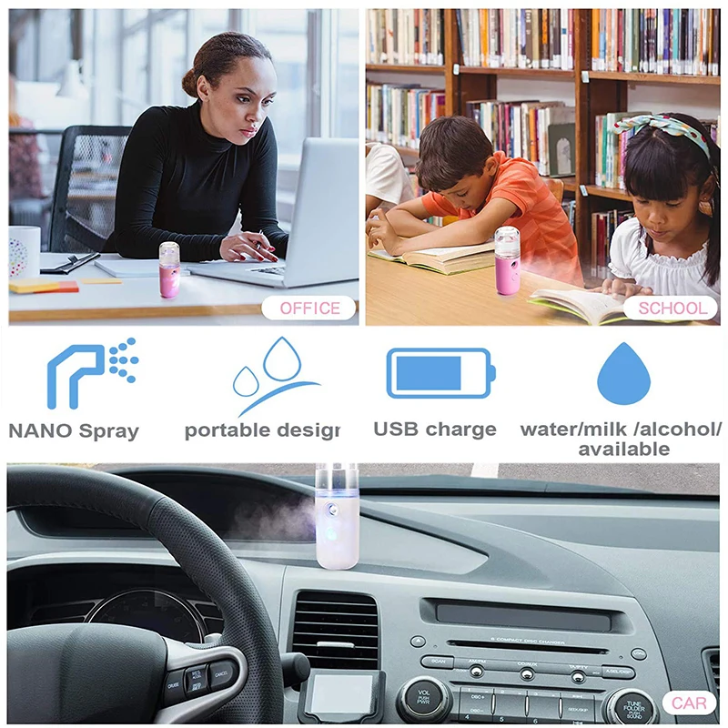 

new30ml Mini Nano Face Steamer Machine Oil Control Humidifier Facial Vaporizer Sprayer Moisturize Anti Aging USB Facial Sprayer