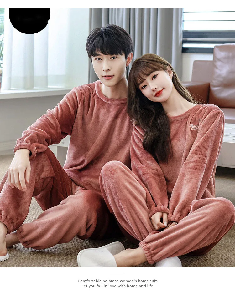 2022 Autumn Winter Warm Flannel Women Pyjamas Sets Thick Coral Velvet Long Sleeve  Sleepwear Thin Flannel Pajamas Set