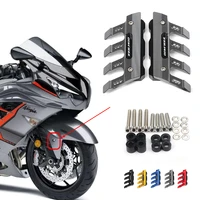 with logo for kawasaki zz r1400 zzr 1400 motorcycle cnc accessories mudguard side protection block front fender anti fall slider