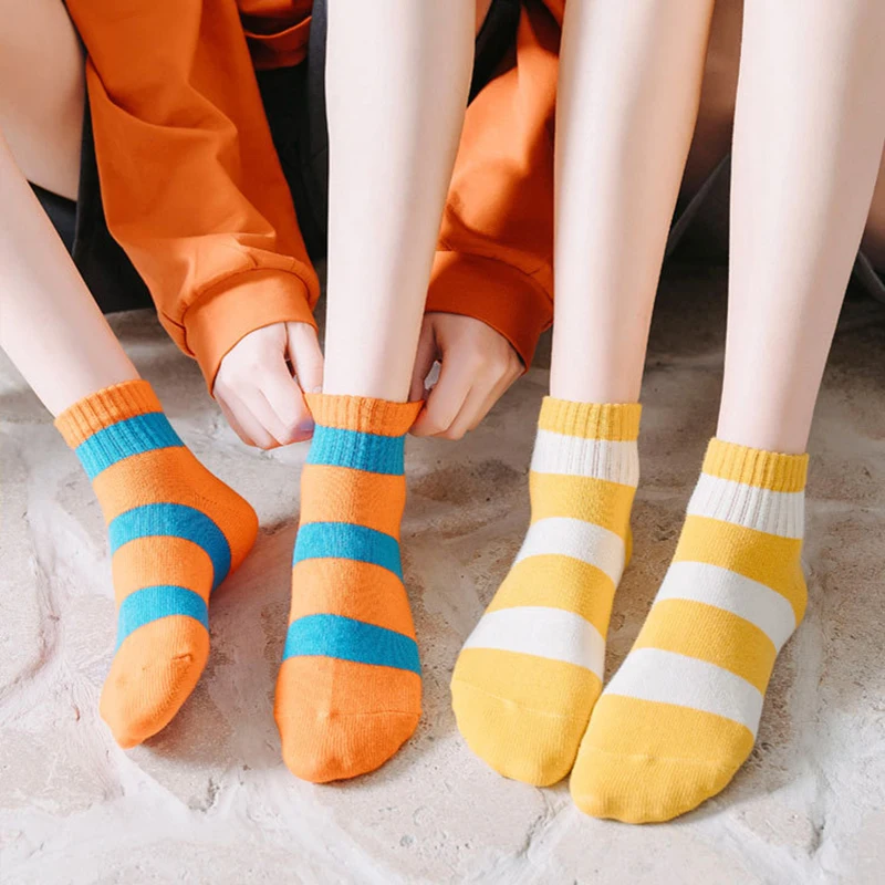 Полосатые носки Kawaii милые женские носки Harajuku модные крутые женские хлопковые носки женские дизайнерские женские носки