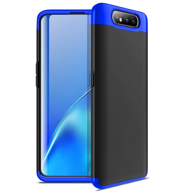 Blue and Black 3 в 1 Футляр для samsung Galaxy A80 чехол-накладка для мобильного телефона для samsung a80 матовый чехол-Броня Защита Корпус Coque - Цвет: Blue and Black