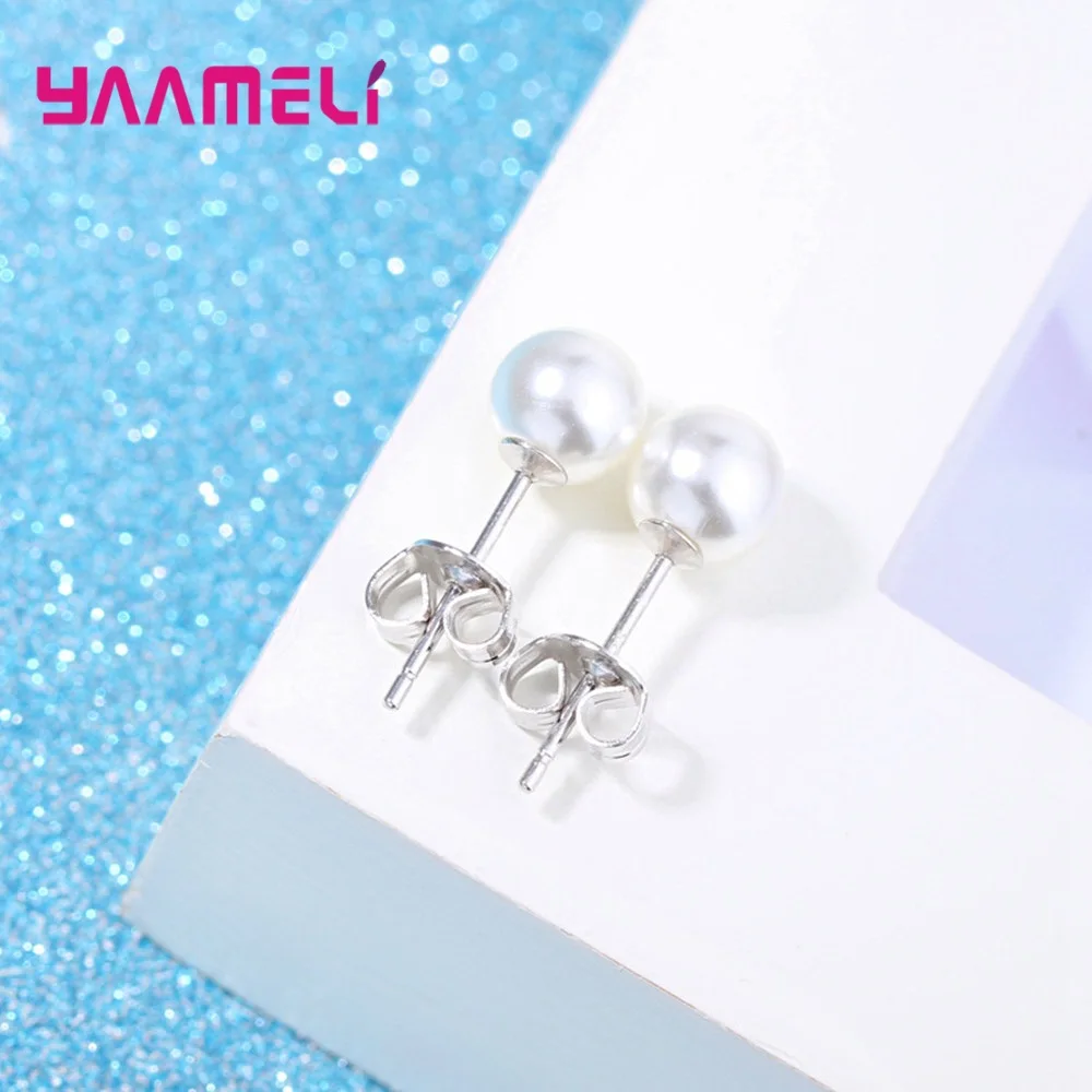 

New Sweet Girls Fashion Flower Pearl Pendant Earrings 925 Sterling Silver AAAA Cubic Zirconia Jewelry Accessory Fast Delivery