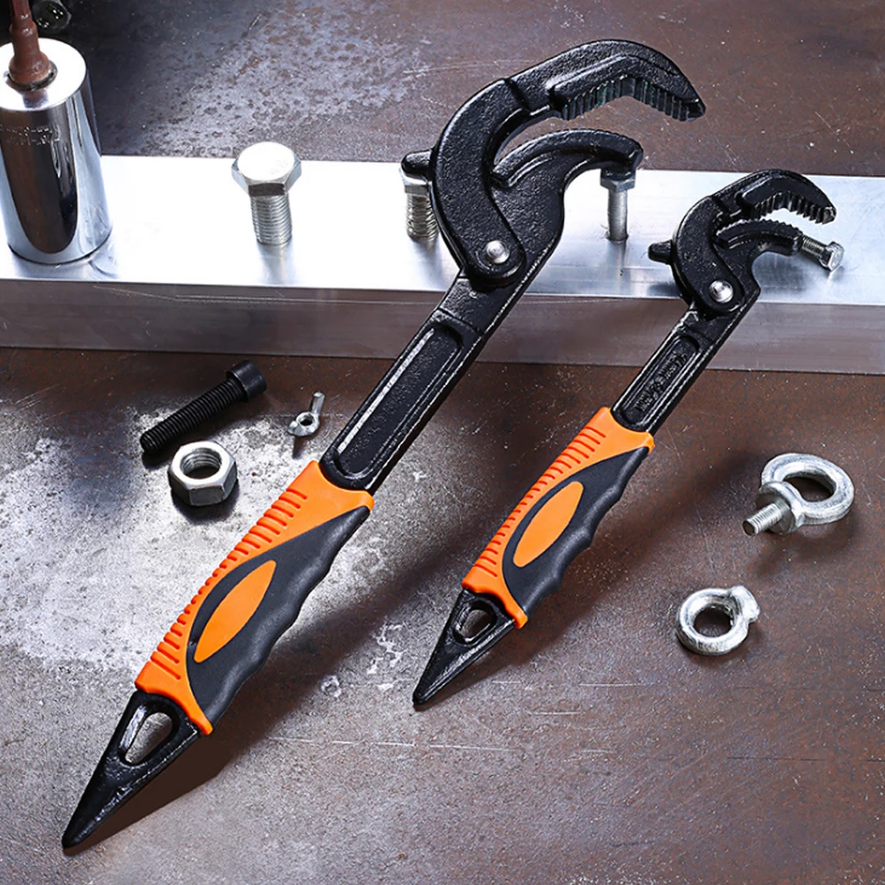 New Universal Key Pipe Adjustable Wrench Set Open End 14-30MM/30-60MM Spanner CR-V Steel Snap Tool Plumber Set