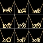 Стильное массивное ожерелье Collares Mujer 1980 до 2019 дату рождения номер ожерелье для женщин в стиле бохо, ювелирные изделия из нержавеющей стали первоначальный ожерелья с буквой BFF