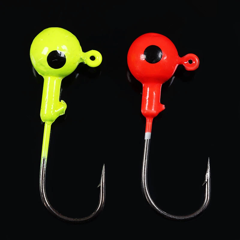 

50Pcs Fixture Head Hook Worm Soft Bait Clamp Lead Head Hook Perch Carp Fishing Tackle Angling Accessories
