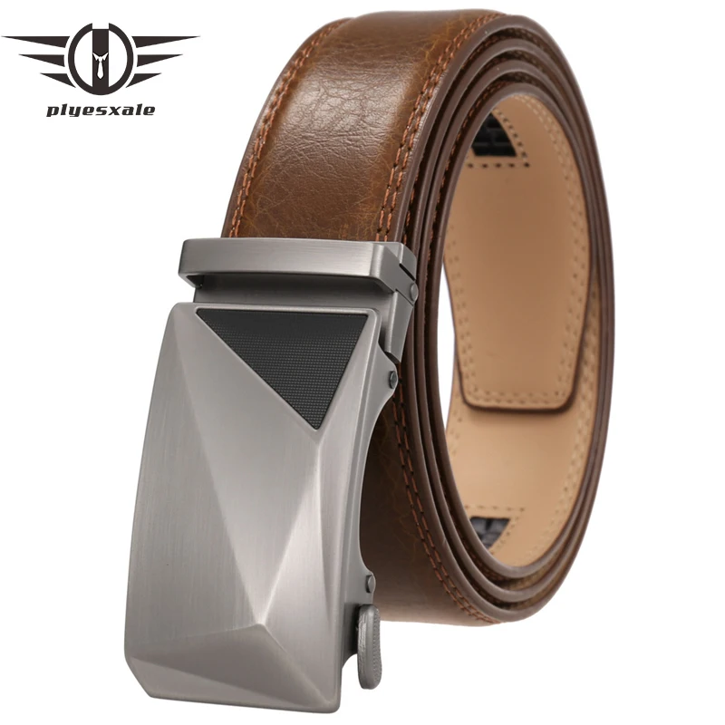 Ремень мужской кожаный с автоматической пряжкой дизайнерский Пояс для брюк