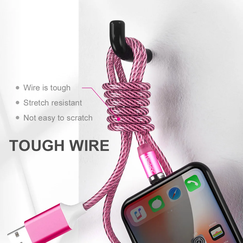 Светодиодный магнитный кабель Micro USB Type C Магнитный зарядный Шнур для iphone Samsung Xiaomi