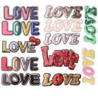 cartoon decorative shiny love sequin icon embroidered applique patches for stickers diy iron on badges on the backpack