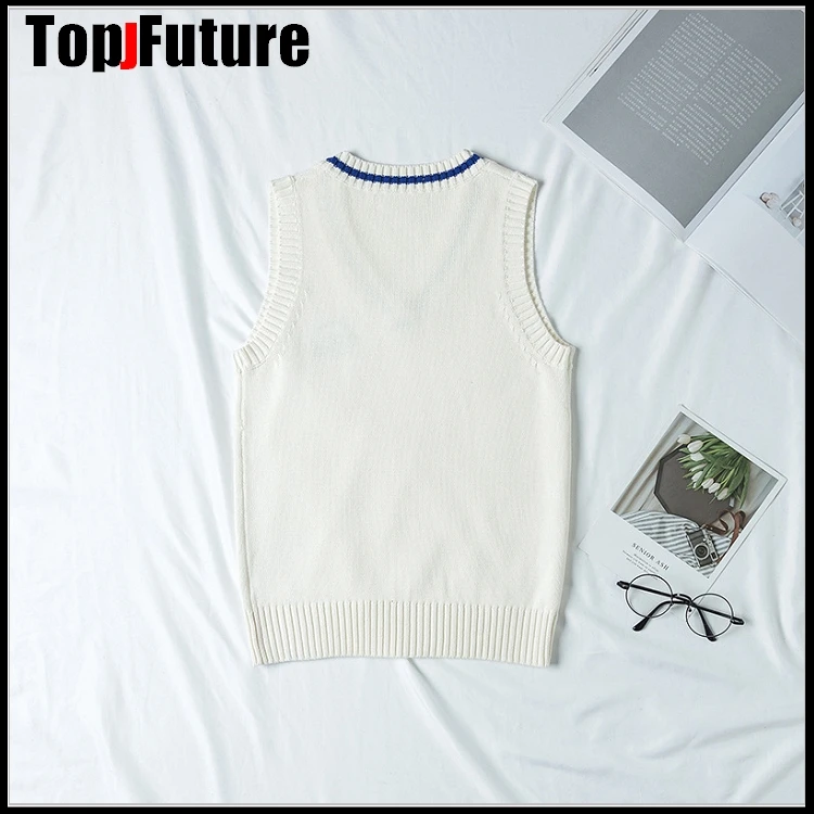 Женский японский вязаный жилет для девочек милый Универсальный свитер школьная