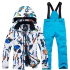 Зимний детский лыжный костюм, куртка для катания на лыжах, спортивный водонепроницаемый костюм для девочек, утепленный теплый костюм для мальчиков, куртка + штаны