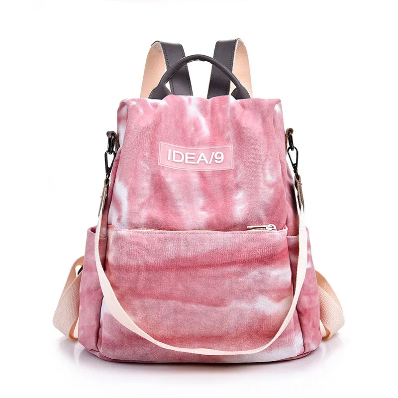 

2020Student Large Bagpack Women Tie Die Canvas Backpack Shoulder Bag Anti Theft Japanese Backpack School Bags For Teenage Girls