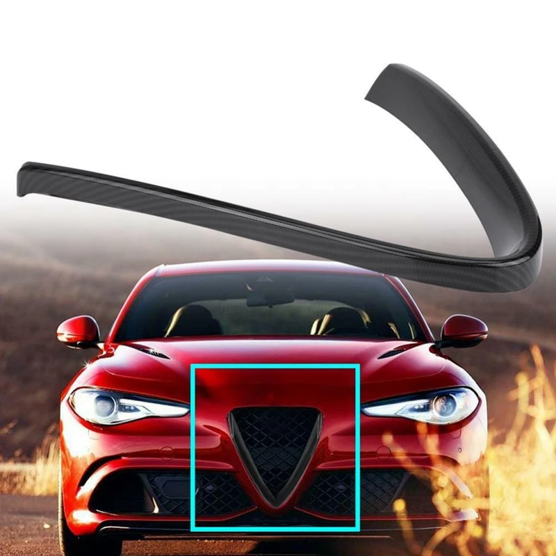 Углеродное волокно V Форма передняя решетка рамка Накладка для Alfa Romeo Giulia 2016-2018 |