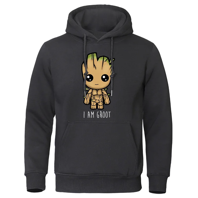 I Am groot, мужские толстовки, Осенние Теплые свитшоты, Повседневная Уличная одежда, пуловер harajuku, качественные топы, милый Принт, мужской спортивный костюм Groot