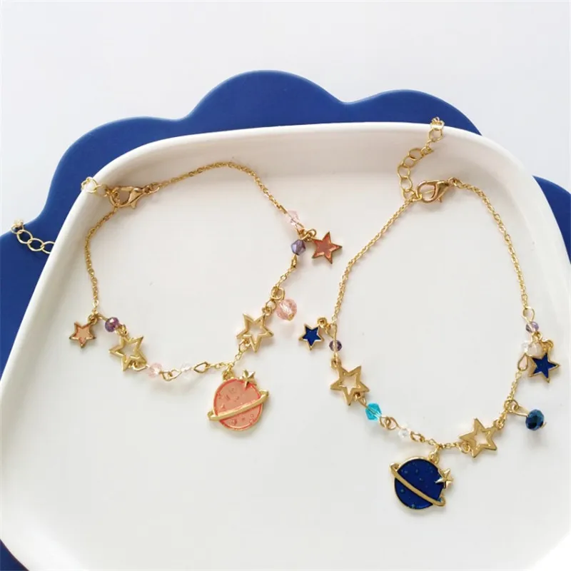 Корейские японские звезды Планеты кристалл милые цепочки и браслеты для девочек