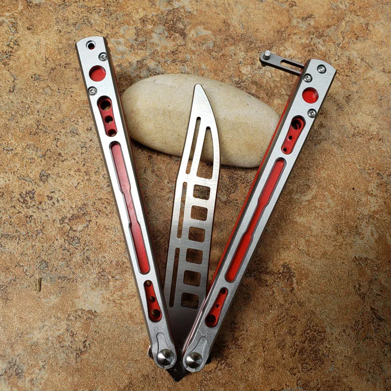 

CN Theone Chimera Butterfly Trainer Knife Blade Sandwich Handle Jilt Knife Free-swinging Survival Tactical Knife Hunting Knives