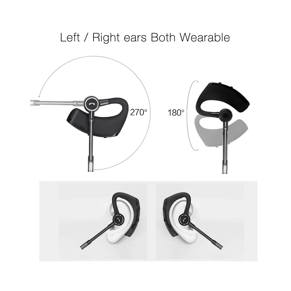 Bluetooth наушники с голосовым отчетом bluetooth гарнитура беспроводная шумоподавлением