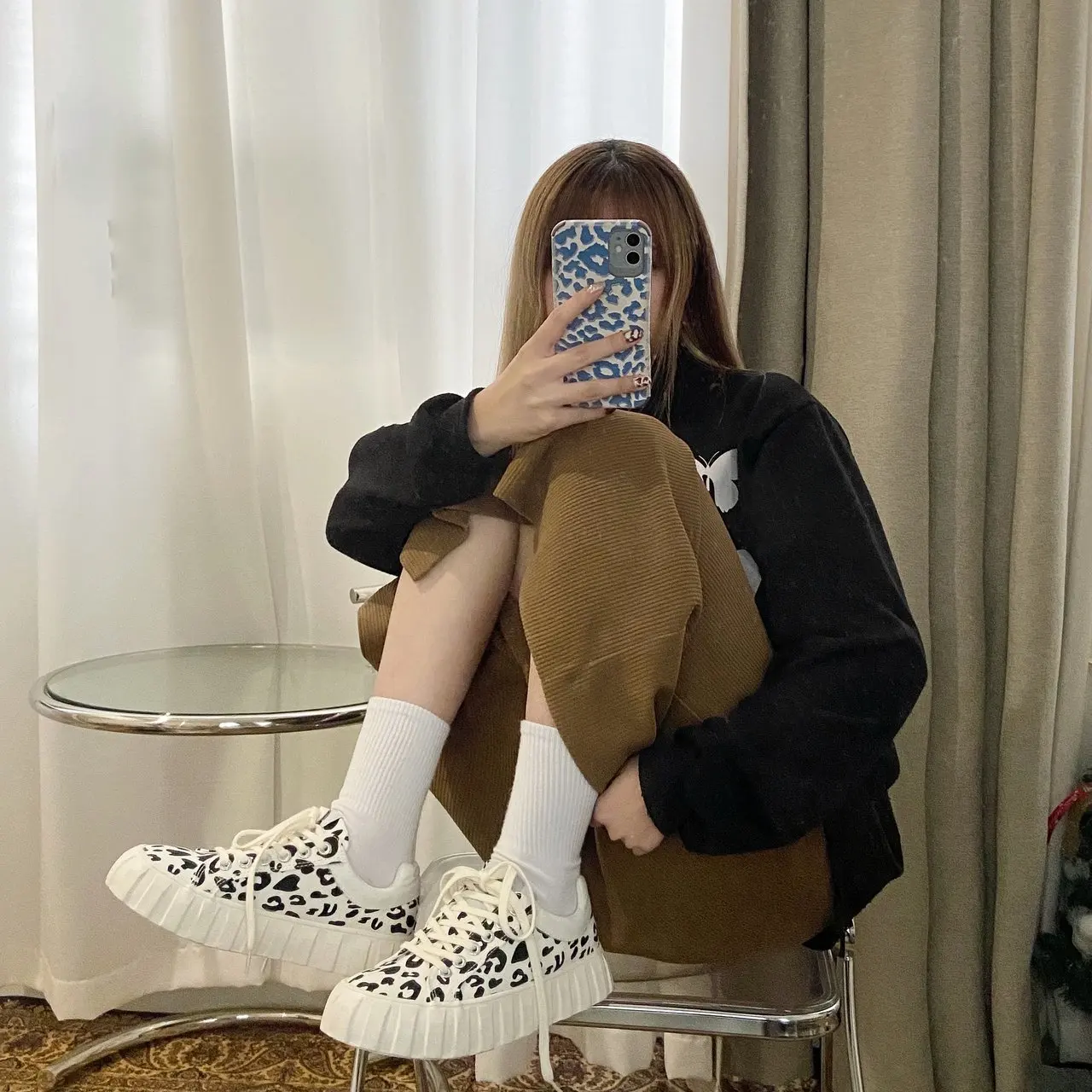 

Summer Shoes Ladies Women Round Toe All-Match Casual Female Sneakers Modis Clogs Platform 2021 Leopard Small Cute Cross New Retr