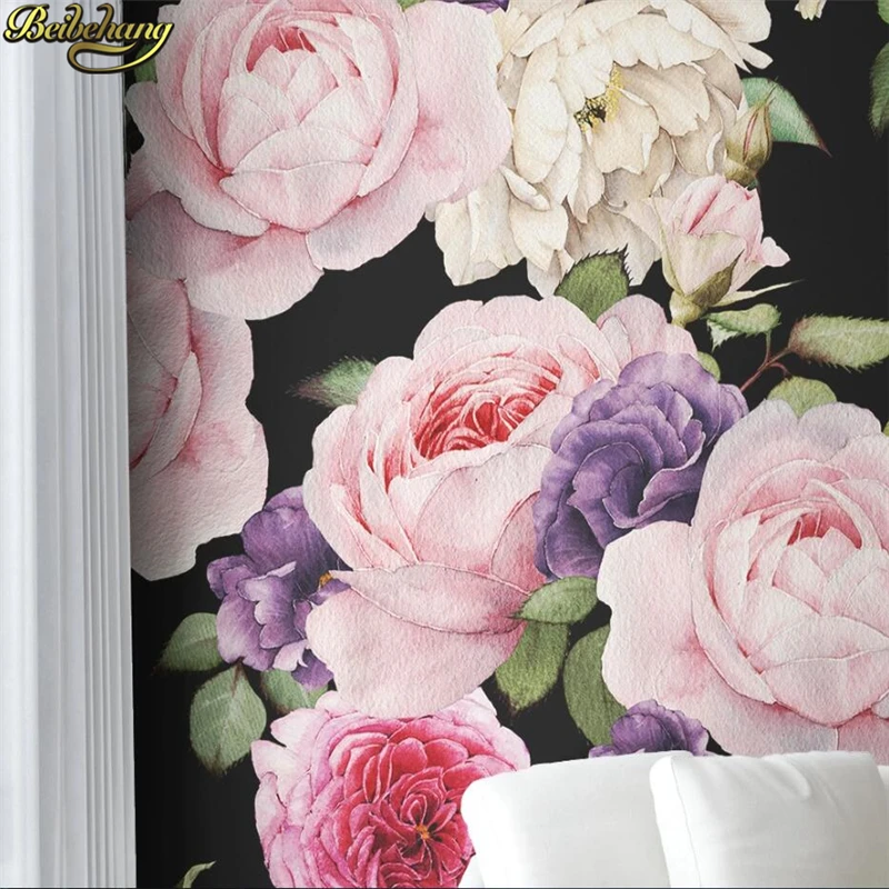 3D фотообои на заказ с черной розой для гостиной домашний декор фрески картина papel