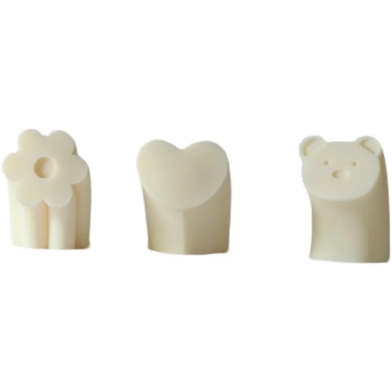 3d Сердце Форма цвета радуги с цветочным рисунком кокосового Силиконовые свечи